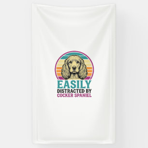 Cocker Spaniel Easily Distracted Vintage Dog Shirt Banner