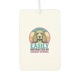 Cocker Spaniel Easily Distracted Vintage Dog Shirt Car Air Freshener