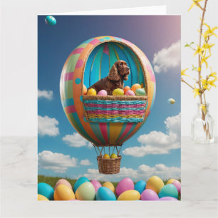 Cocker Spaniel Easter Eggs Card