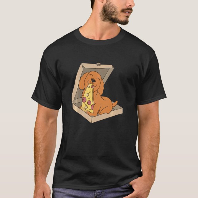 Cocker Spaniel Eating Pizza  Dog  1 T-Shirt (Front)