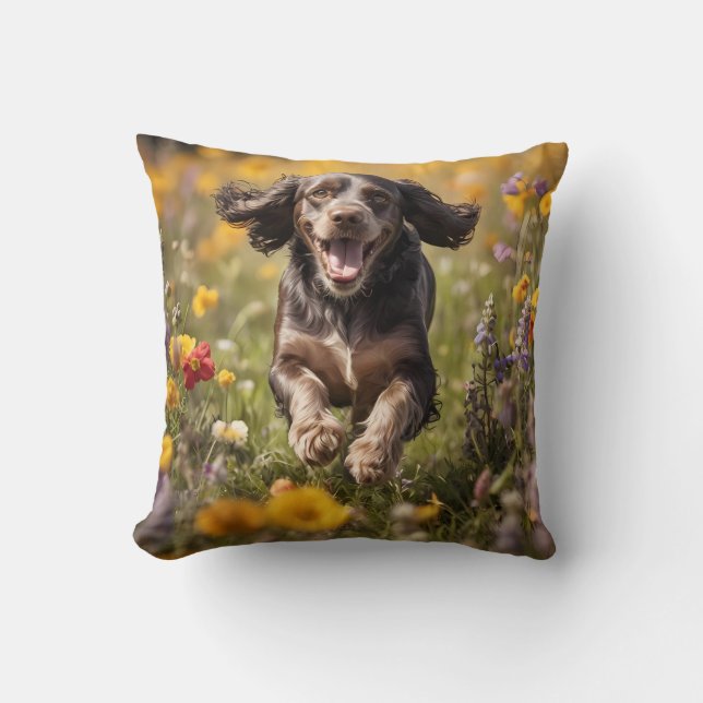 Cocker Spaniel Elegant Throw Pillow (Front)