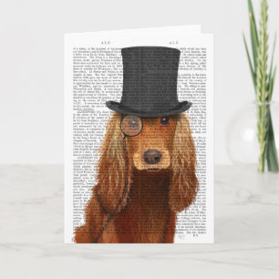 Cocker Spaniel, Formal Hound and Hat Card