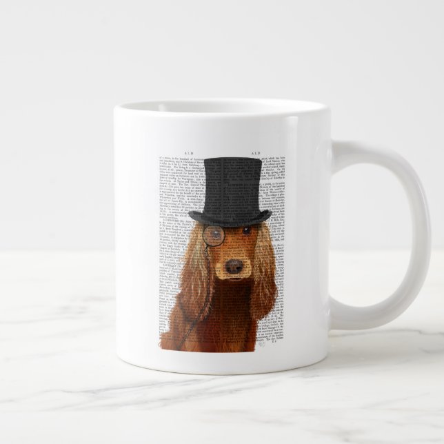 Cocker Spaniel, Formal Hound and Hat Large Coffee Mug (Right)