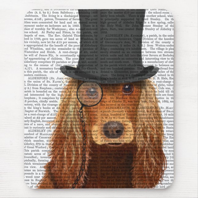 Cocker Spaniel, Formal Hound and Hat Mouse Mat (Front)