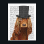 Cocker Spaniel, Formal Hound and Hat Postcard<br><div class="desc">Cocker Spaniel,  Formal Hound and Hat by FabFunky. Features a dapper cocker spaniel wearing a fun tophat and monocle. | 191415D</div>