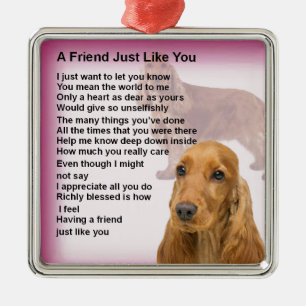 Cocker Spaniel - Friend Poem Metal Tree Decoration
