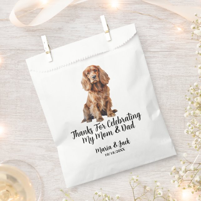 Cocker Spaniel Full Colour Pet Wedding Favour Bags (Clipped)