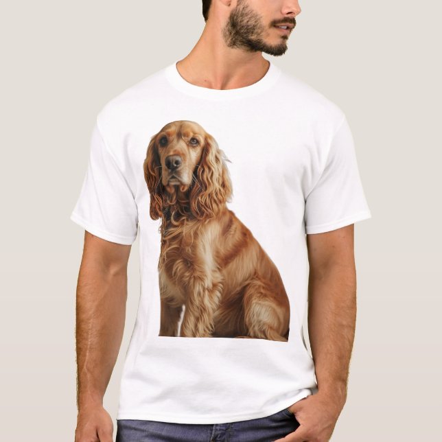Cocker Spaniel Golden Portrait T-Shirt (Front)