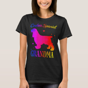 Cocker Spaniel Grandma Vintage Watercolor Dog Mum T-Shirt