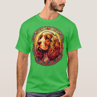 Cocker Spaniel Graphic Art Nouveau Design T-Shirt