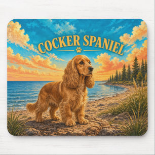Cocker Spaniel, Great Lakes Vintage Watercolor Mouse Mat