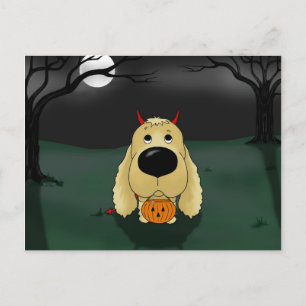 Cocker Spaniel Halloween Postcard