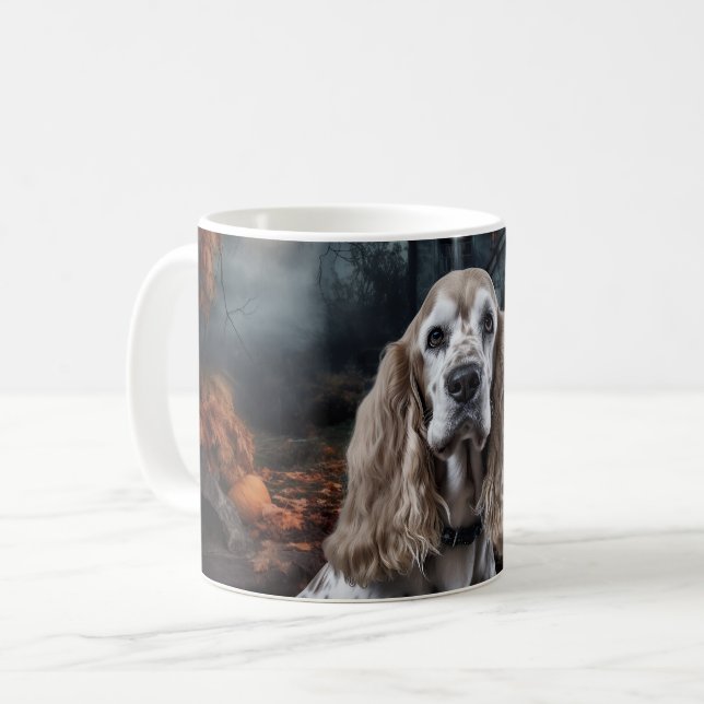 Cocker Spaniel Halloween Scary Coffee Mug (Front Left)