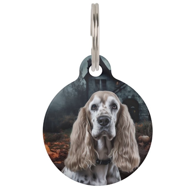 Cocker Spaniel Halloween Scary Pet Tag (Front)