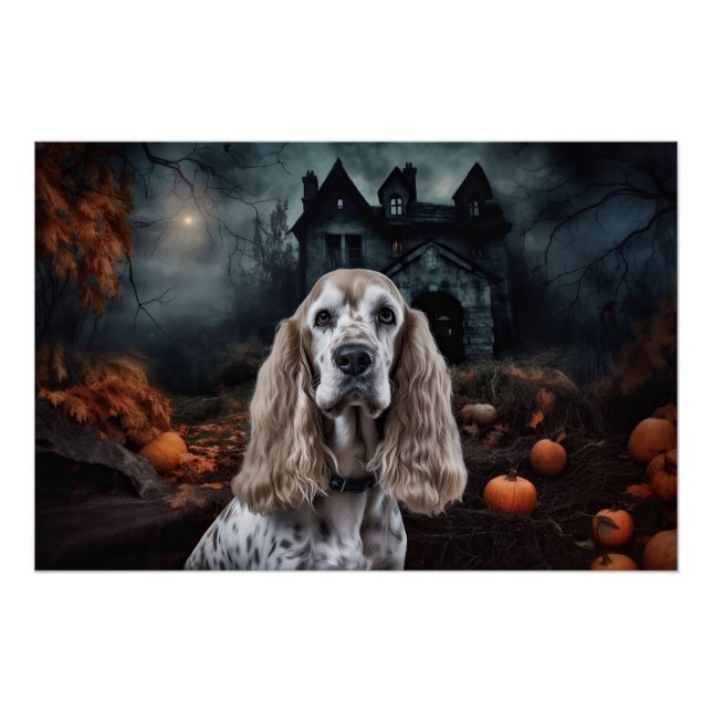 Cocker Spaniel Halloween Scary Poster (Front)