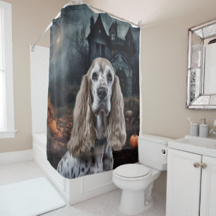 Cocker Spaniel Halloween Scary Shower Curtain