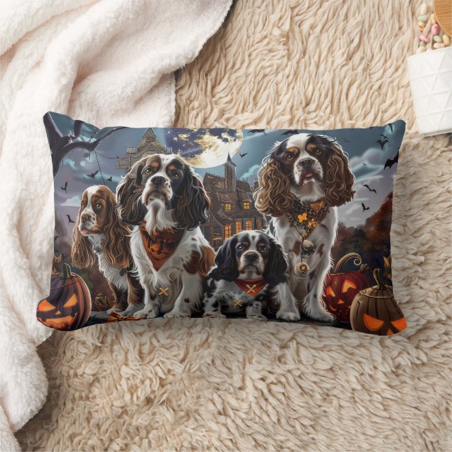 Cocker Spaniel Halloween Spooky Lumbar Cushion (Blanket)