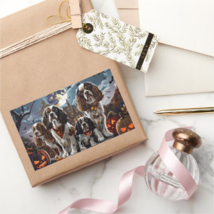 Cocker Spaniel Halloween Spooky Rectangular Sticker