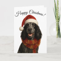 Cocker Spaniel Happy Christmas Dog greetings card