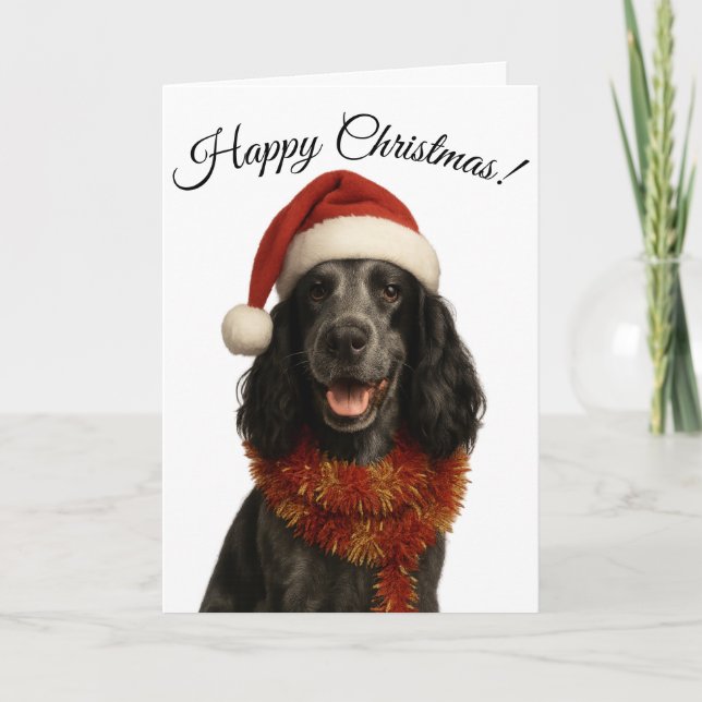Cocker Spaniel Happy Christmas Dog greetings card (Front)