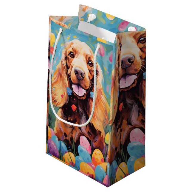 Cocker Spaniel Happy Easter Small Gift Bag (Back Angled)