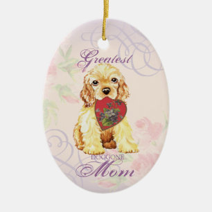 Cocker Spaniel Heart Mum Ceramic Ornament
