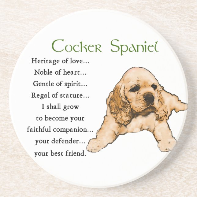 Cocker Spaniel Heritage of Love Coaster (Front)