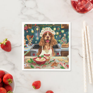 Cocker Spaniel Holiday Baking: Festive Christmas Napkin
