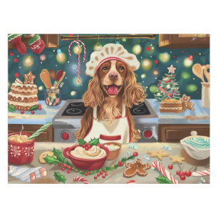 Cocker Spaniel Holiday Baking: Festive Christmas Tablecloth