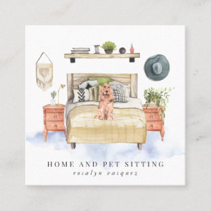 Cocker Spaniel Home and Pet Sitting Square Business Card