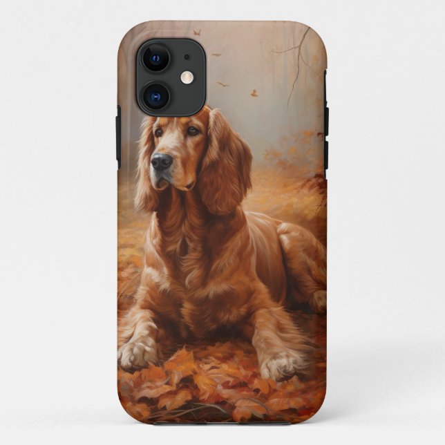 Cocker Spaniel in Autumn Leaves Fall Inspire Case-Mate iPhone Case (Back)