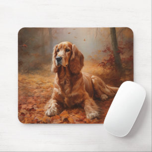 Cocker Spaniel in Autumn Leaves Fall Inspire Mouse Mat