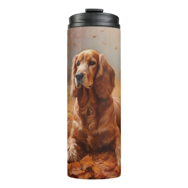 Cocker Spaniel in Autumn Leaves Fall Inspire Thermal Tumbler (Front)