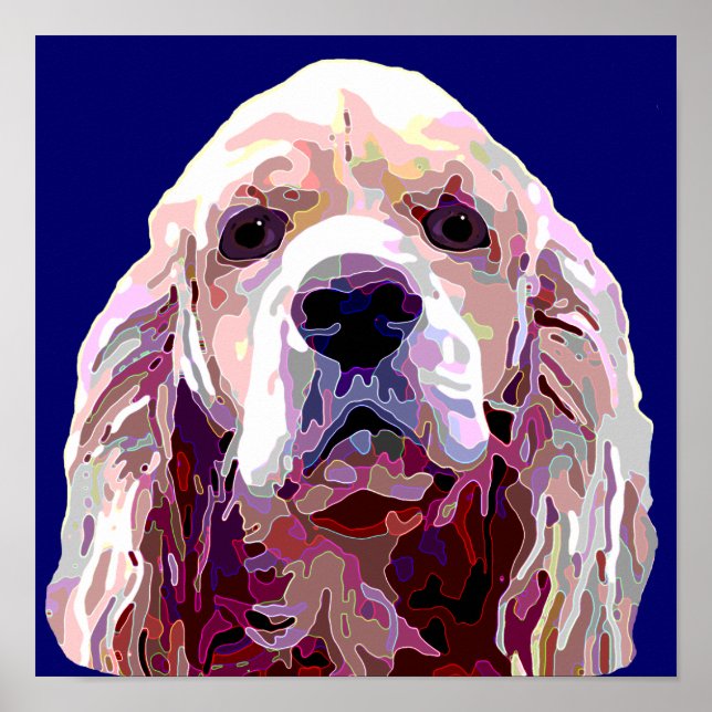 Cocker Spaniel in Bright Colours Poster (Front)
