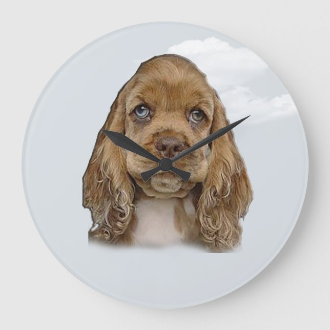 Cocker spaniel large clock (Front)