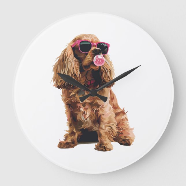 Cocker Spaniel Large Clock (Front)