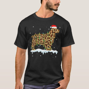 Cocker Spaniel Leopard Dog Lights Christmas Matchi T-Shirt