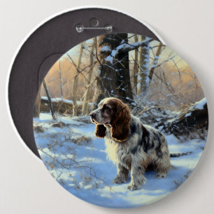 Cocker Spaniel Let It Snow Christmas  6 Cm Round Badge