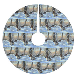 Cocker Spaniel Let It Snow Christmas Brushed Polyester Tree Skirt