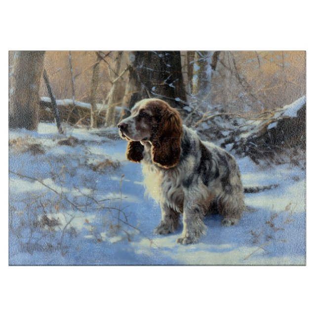 Cocker Spaniel Let It Snow Christmas  Cutting Board (Front)