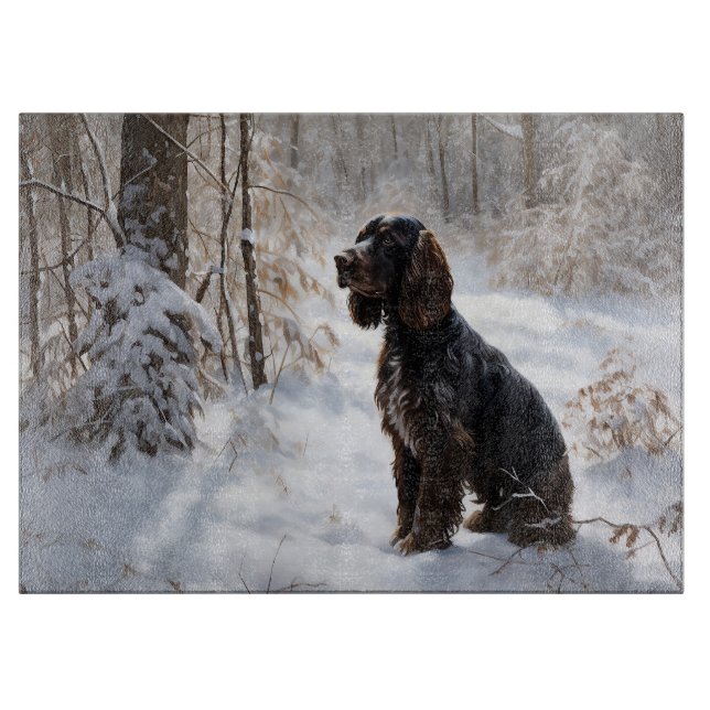 Cocker Spaniel Let It Snow Christmas  Cutting Board (Front)