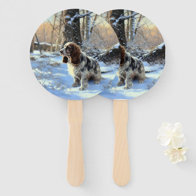 Cocker Spaniel Let It Snow Christmas  Hand Fan (Front and Back)