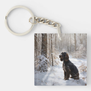 Cocker Spaniel Let It Snow Christmas  Key Ring