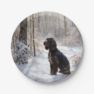 Cocker Spaniel Let It Snow Christmas  Paper Plate