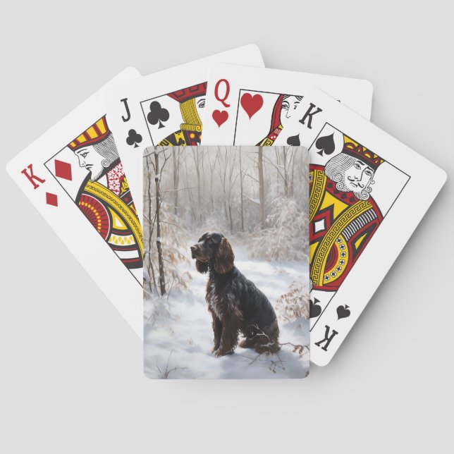 Cocker Spaniel Let It Snow Christmas  Playing Cards (Back)