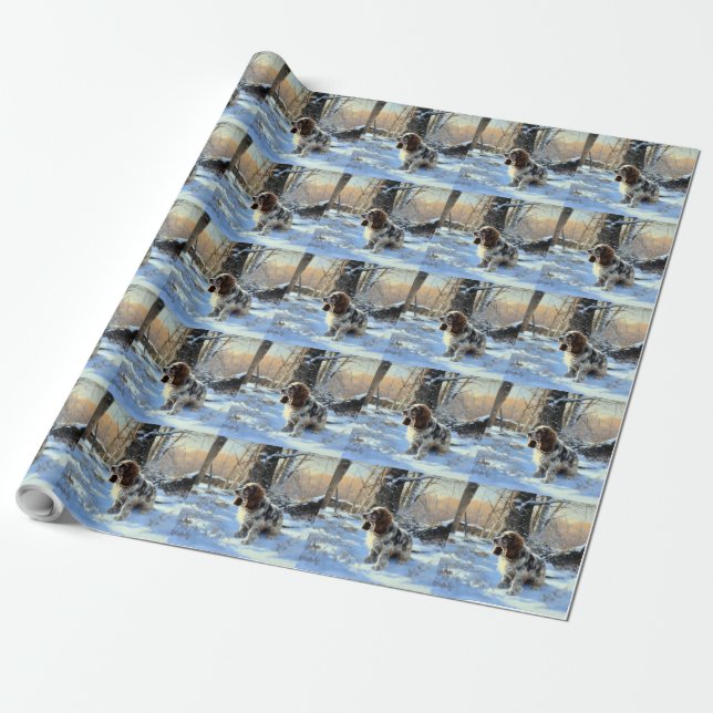 Cocker Spaniel Let It Snow Christmas  Wrapping Paper (Unrolled)