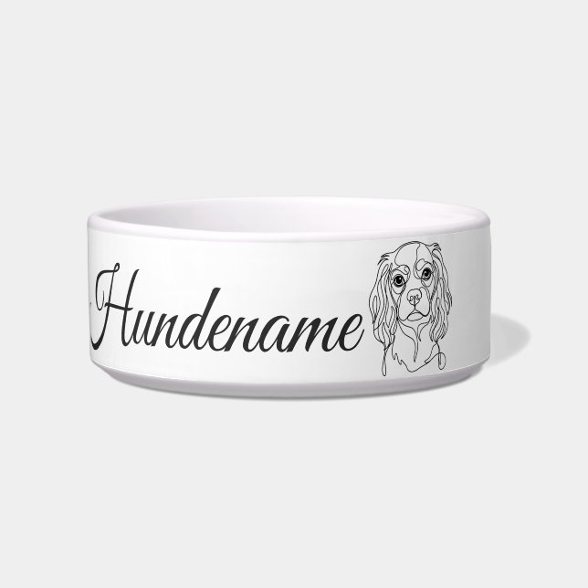 Cocker Spaniel Line Art personalized bowl (Front)