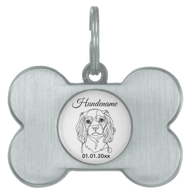 Cocker Spaniel Line Art Personalized Tag (Front)