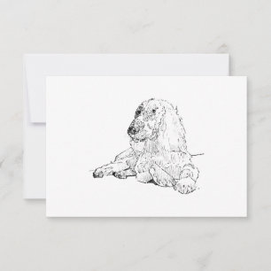 Cocker Spaniel Line Drawing Art Dog Thank You Card