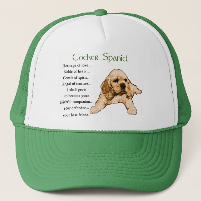 Cocker Spaniel Lovers Gifts Trucker Hat (Front)